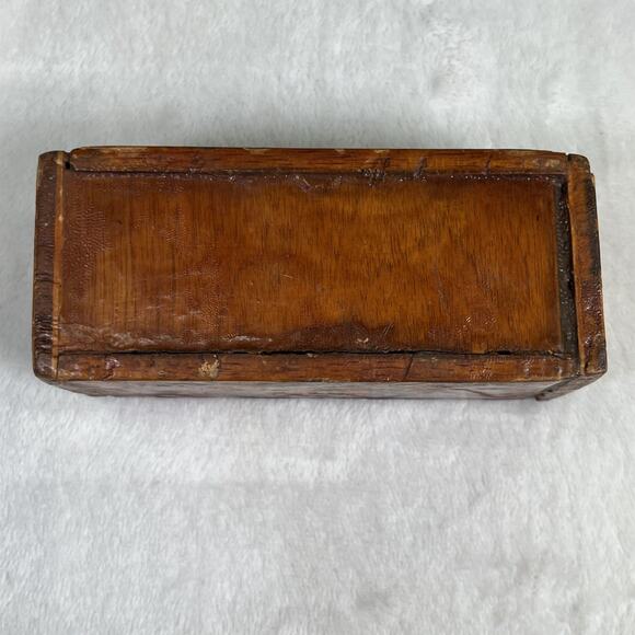 Vintage Wood Coaster Set Primitive Childrens Animals Appliques 6 Coasters & Box - Picture 7 of 13